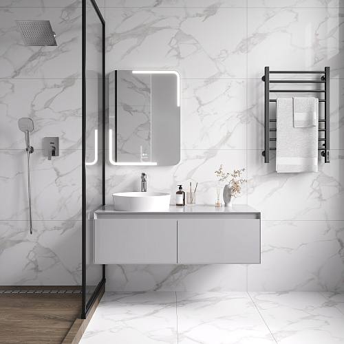 Statuario Perfect Silver Керамогранит белый 60х120 Полированный